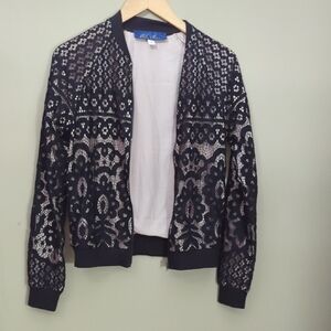 Chic Black Lace Cardigan